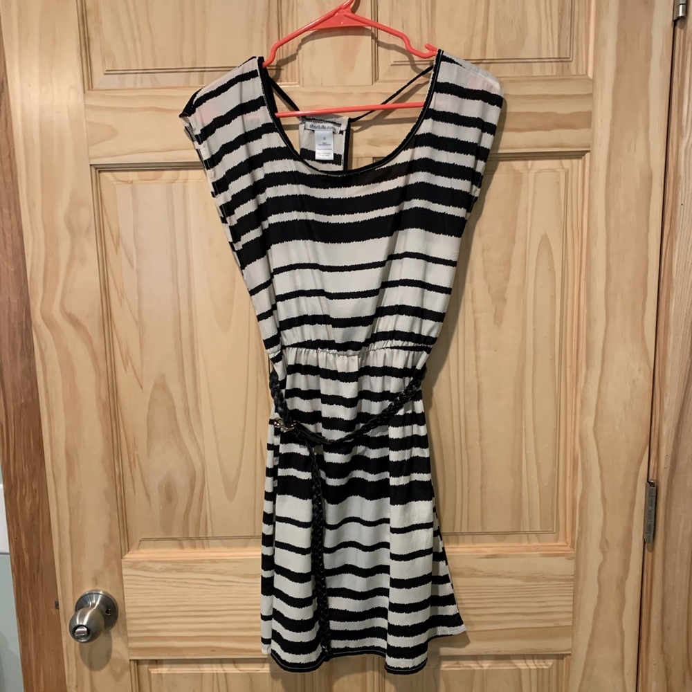 Belted striped Dress